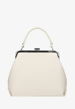 Beżowa skórzana torebka frame bag