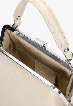 Beżowa skórzana torebka frame bag
