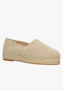 Beżowe espadryle damskie na platformie