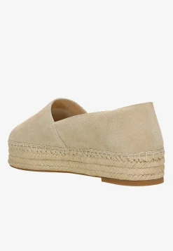 Beżowe espadryle damskie na platformie