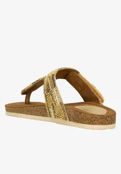 Beżowe japonki w stylu boho