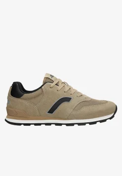 Beżowe sneakersy RELAKS z czarnymi elementami