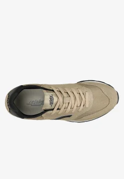 Beżowe sneakersy RELAKS z czarnymi elementami