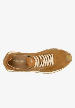 Beżowe sneakersy z dwoiny welurowej