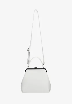 Biała skórzana torebka typu frame bag