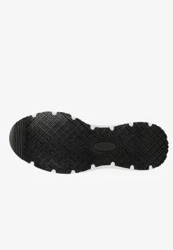 Białe materiałowe wsuwane sneakersy RELAKS z czarnym spodem podeszwy
