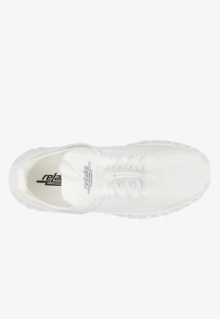 Białe monochromatyczne sneakersy RELAKS z materiału