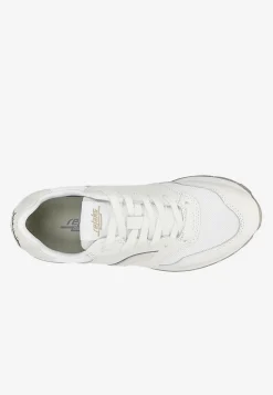 Białe sneakersy damskie RELAKS z aplikacją w srebrną panterkę