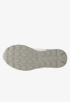 Białe sneakersy damskie RELAKS z aplikacją w srebrną panterkę
