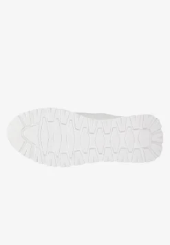Białe sneakersy damskie ze złotymi elementami