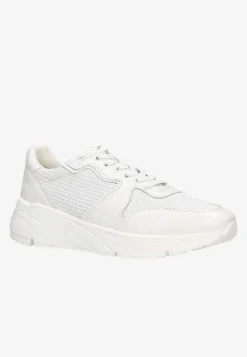 Białe sneakersy męskie z łączonych materiałów