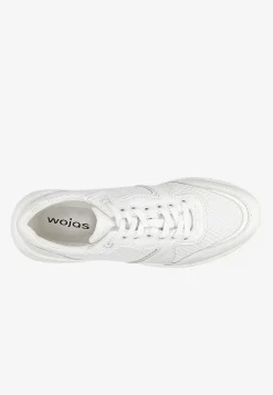 Białe sneakersy męskie z łączonych materiałów