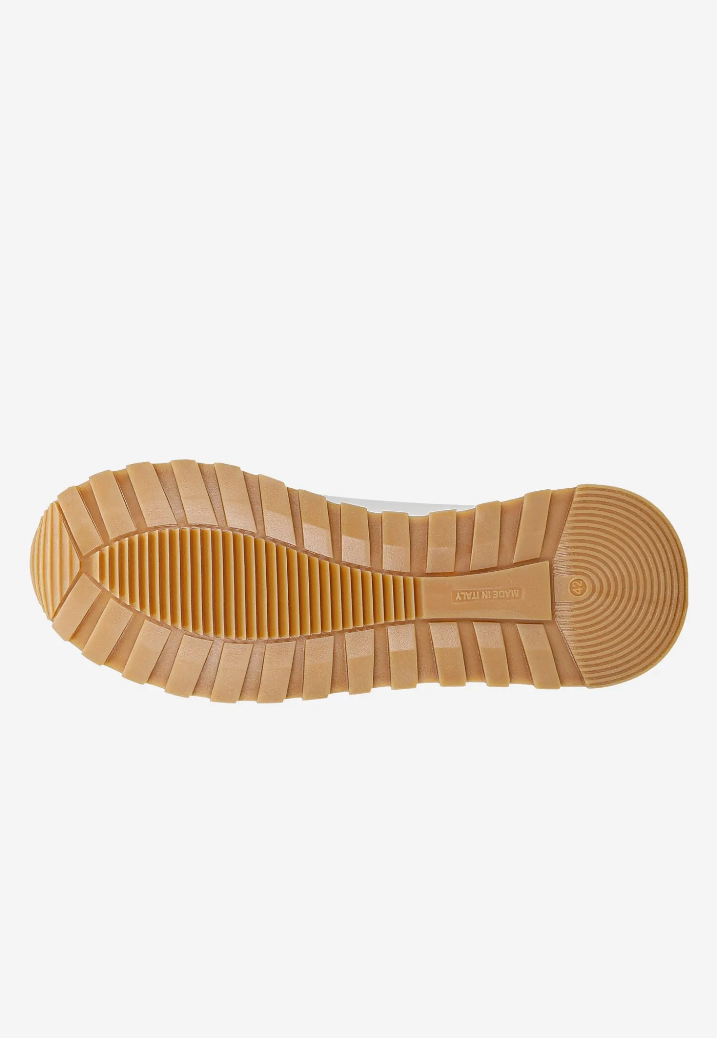 Białe sneakersy męskie z jasnobrązowymi elementami