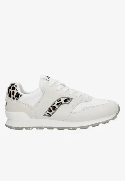 Białe sneakersy RELAKS z panterkowymi elementami
