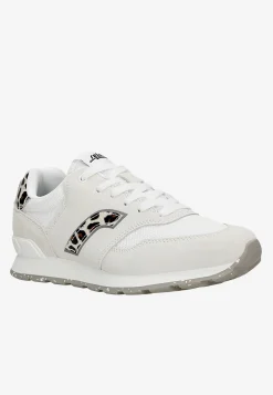 Białe sneakersy RELAKS z panterkowymi elementami