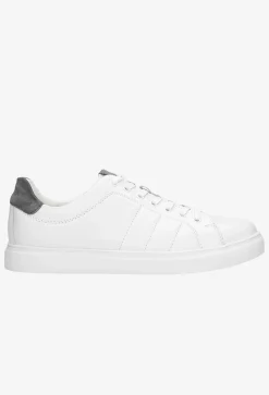 Białe trampki z szarymi wstawkami | COMFORT