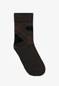 Brązowe skarpety w elegancki wzór