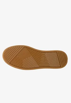 Brązowe skórzane trampki damskie