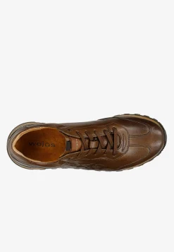 Brązowe sneakersy męskie ze skóry licowej