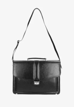 Czarna teczka z dwoiny foliowanej