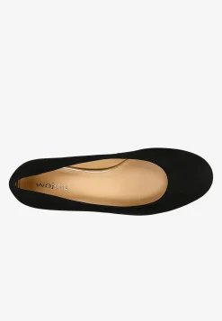 Czarne baleriny damskie na 2cm obcasie