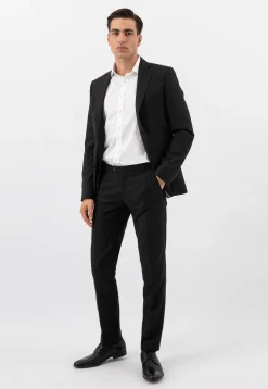 Czarne eleganckie półbuty męskie ze skóry licowej