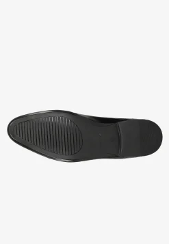 Czarne eleganckie półbuty męskie quarter brogue