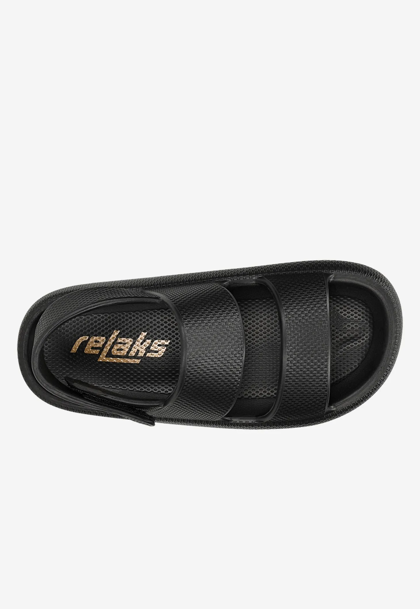 Czarne gumowe sandały RELAKS zapinane na rzep