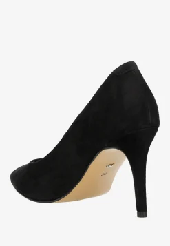 Czarne klasyczne czółenka damskie welurowe