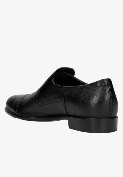 Czarne loafersy damskie ze skóry licowej