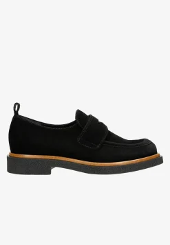 Czarne mokasyny damskie penny loafers w stylu casual