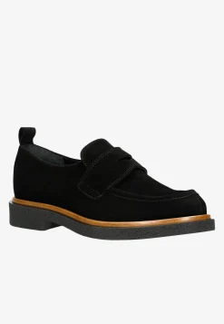 Czarne mokasyny damskie penny loafers w stylu casual