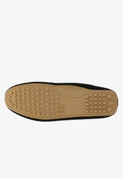 Czarne mokasyny damskie typu car shoes