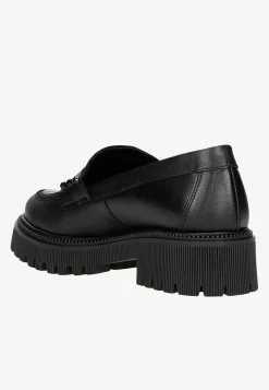 Czarne skórzane mokasyny penny loafers