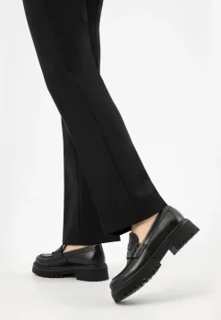 Czarne skórzane mokasyny penny loafers