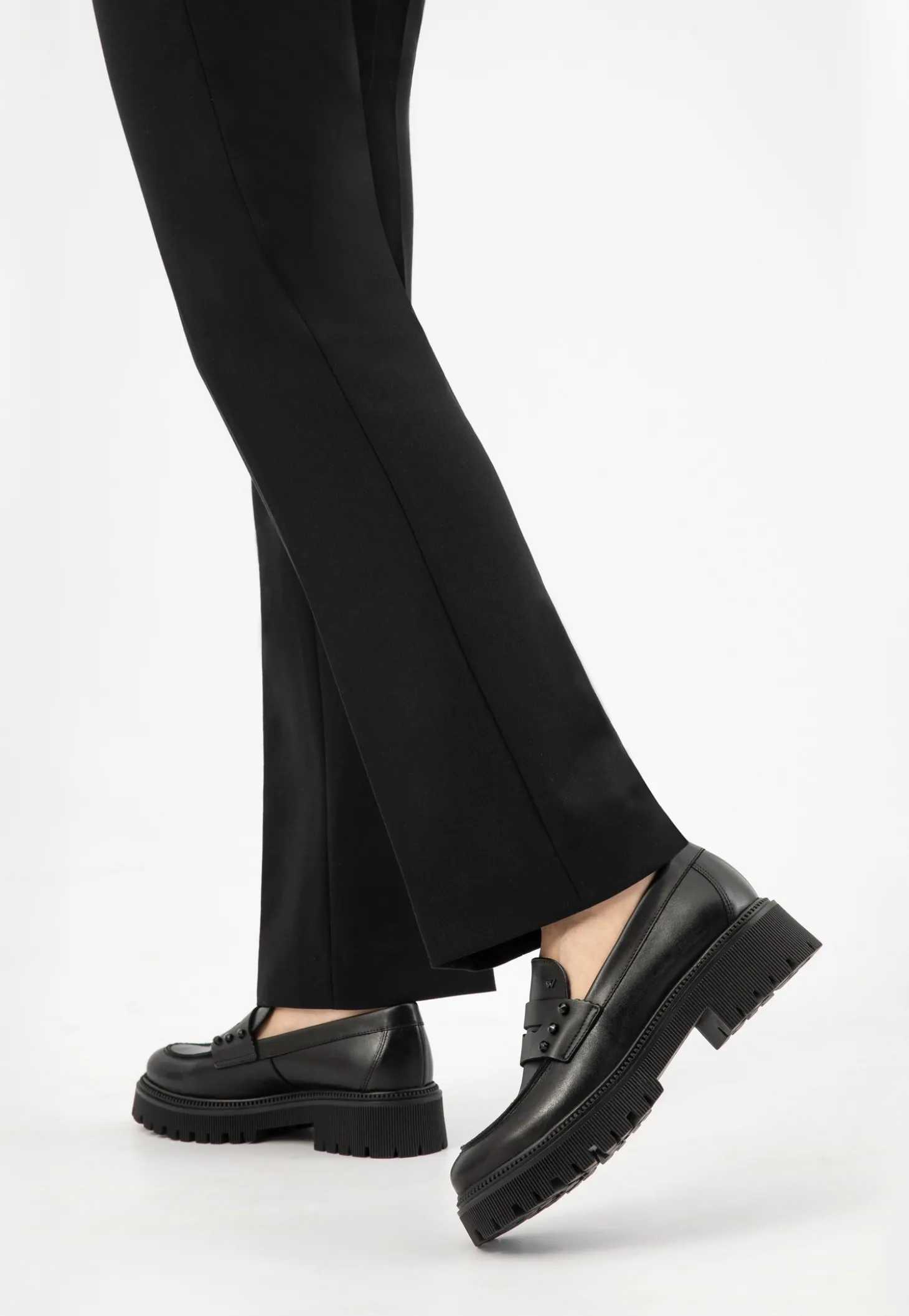 Czarne skórzane mokasyny penny loafers