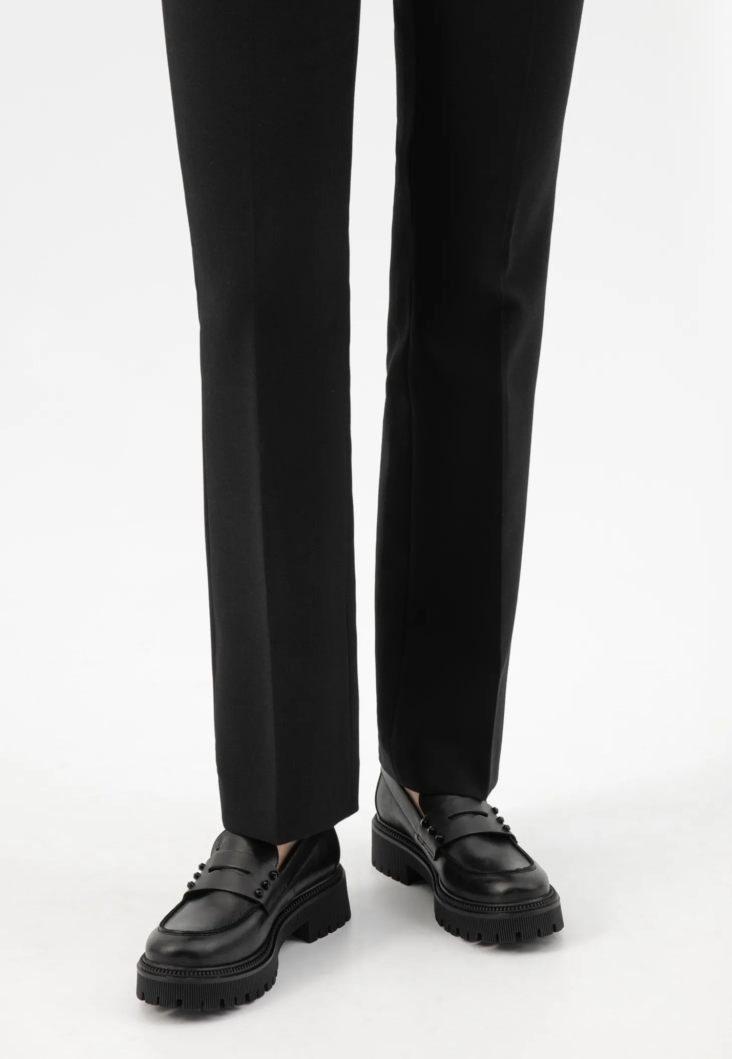 Czarne skórzane mokasyny penny loafers