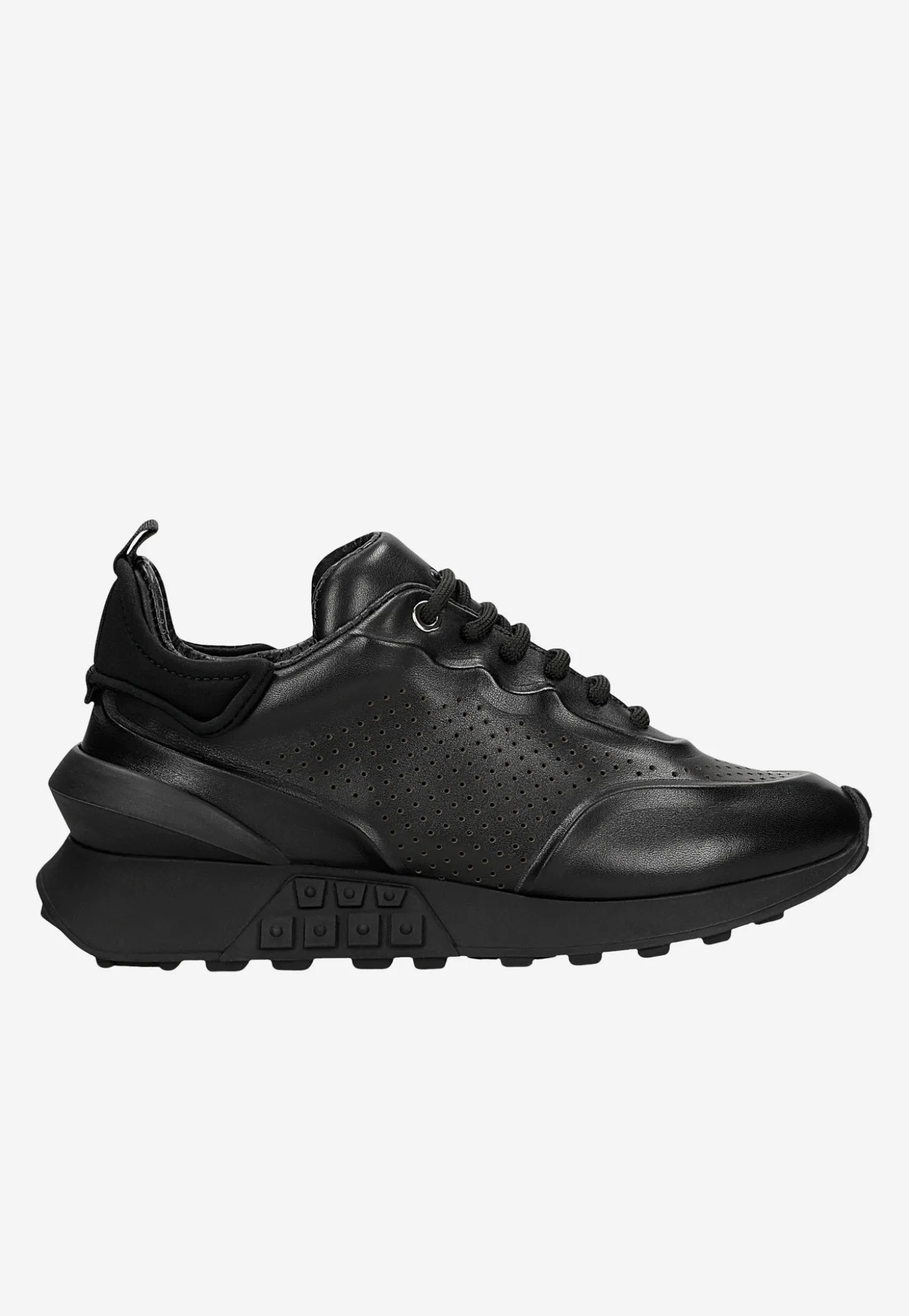 Czarne skórzane sneakersy damskie