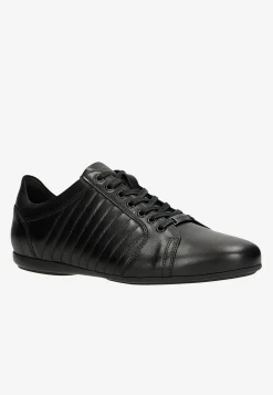 Czarne sneakersy meskie z ozdobnymi przeszyciami