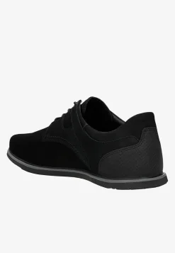 Czarne sneakersy męskie na płaskiej podeszwie