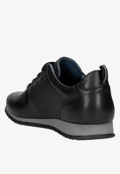 Czarne sneakersy męskie ze skóry licowej
