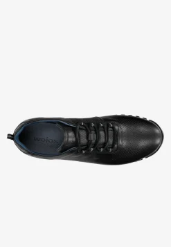 Czarne sneakersy męskie ze skóry licowej