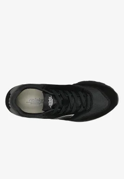 Czarne sneakersy RELAKS z materiału i dwoiny welurowej