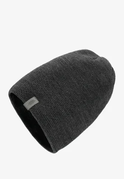 Czarno-popielaty zestaw z wełny merino czapka + komin z ciekawą fakturą