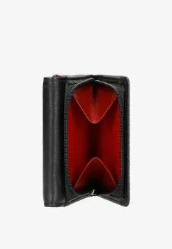 Czarny portfel z RFID z czerwonym środkiem