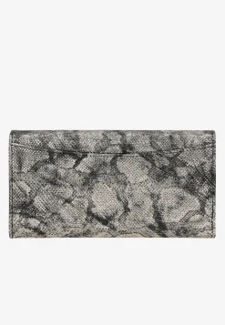 Duży czarno-złoty portfel damski w zwierzęcy print