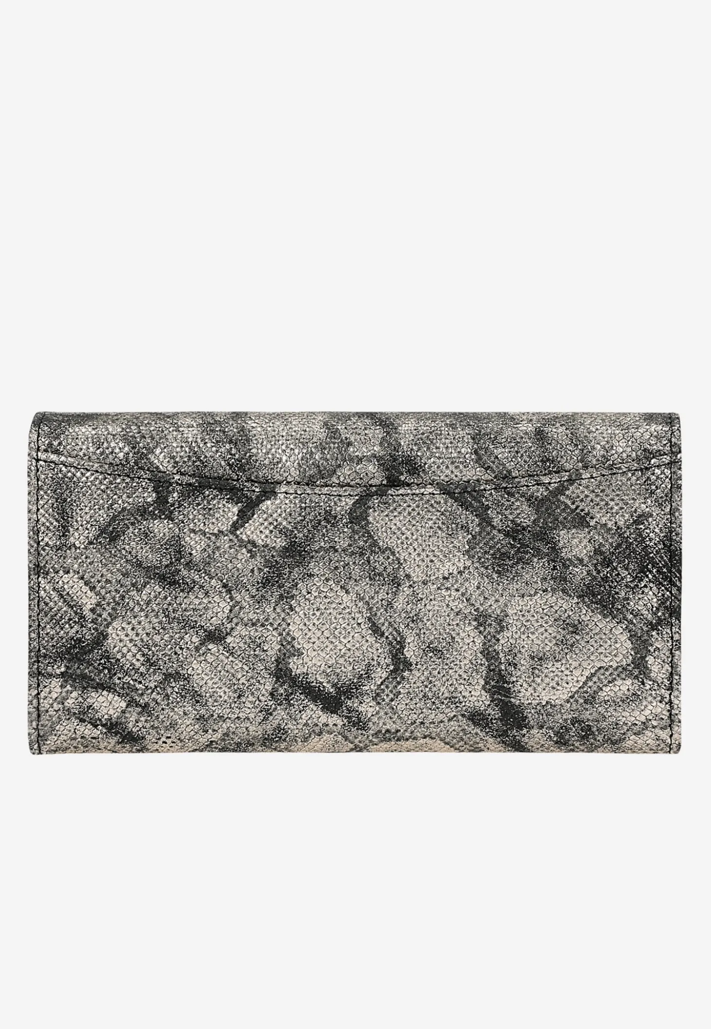 Duży czarno-złoty portfel damski w zwierzęcy print