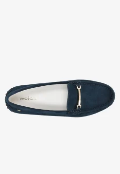 Granatowe mokasyny damskie typu driving shoes