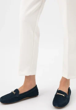 Granatowe mokasyny damskie typu driving shoes