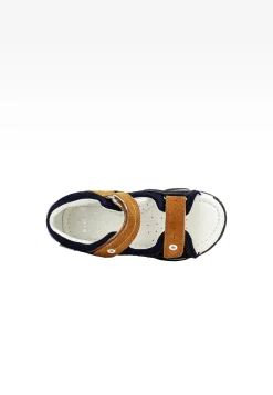 Granatowe sandały dla chłopca z brązowymi wstawkami BARTEK 84408-66